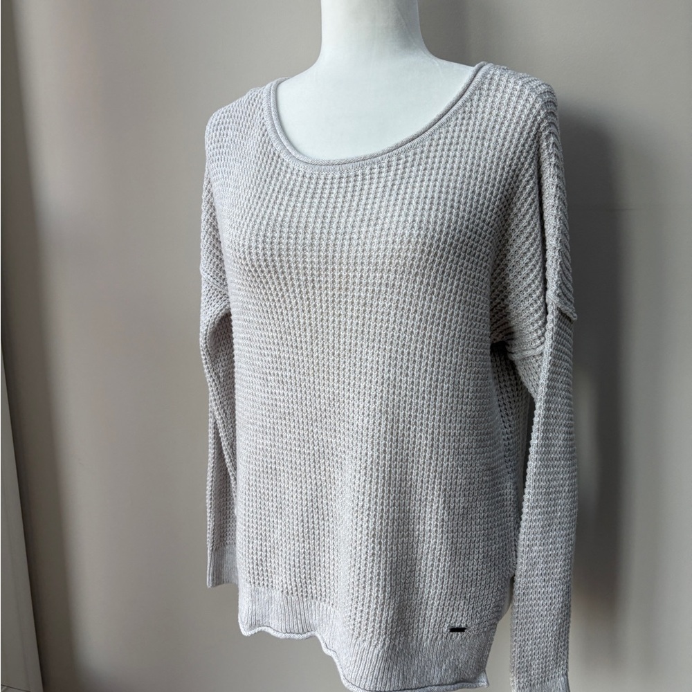 Women’s Hollister Beige Crew Neck Chunky Knit Sweater